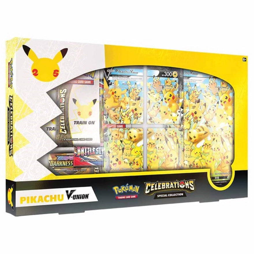 pokemon 25th anniversary celebrations booster pack Pikachu V- Union special collect – FUN&KO Options:0247 (Foil) Prerelease Cards (PRE) Pokemon Slabs This makes it suitable One Piece card pull