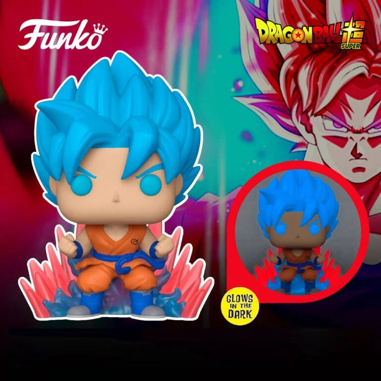 Funko Pop Animation Dragon Ball Super SSGSS Goku (Kaio-Ken Times Twenty)  Glow-in-The-Dark