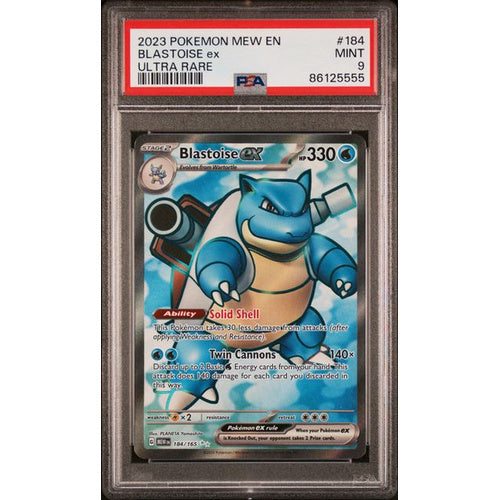 PSA 9 Mint-2023 Pokemon Mew EN-151 #184 Blastoise ex Ultra Rare