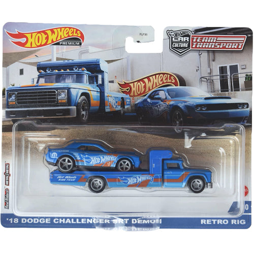 Hot Wheels Car Culture Team Transport '18 Dodge Challenger SRT Demon Retro Rig