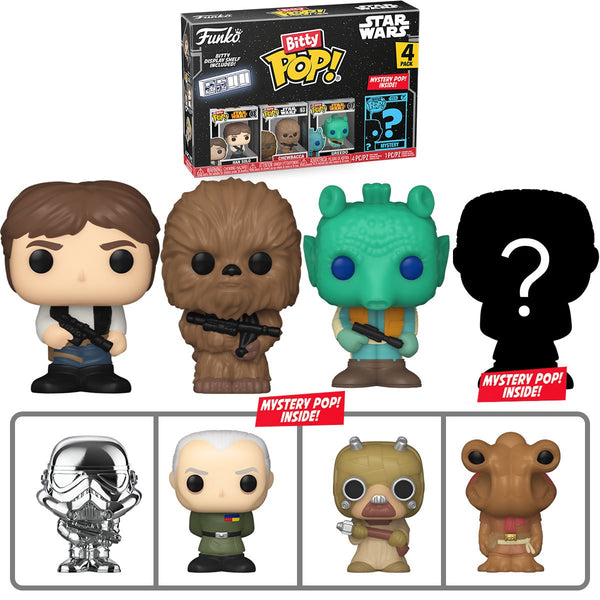 funko Star Wars - Han Solo, Chewbacca, Greedo & Mystery Bitty Pops