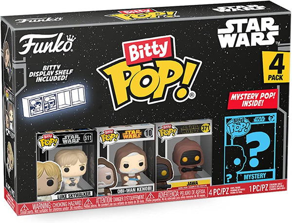 Funko Star Wars Luke Skywalker,Obi-Wan Kenobi,Jawa & Mystery Bitty Pop