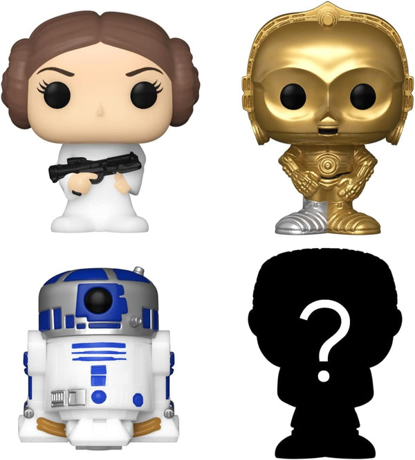 funko Star Wars Princess Leia,R2-D2,C-3PO & Mystery Bitty Pop 4 pack