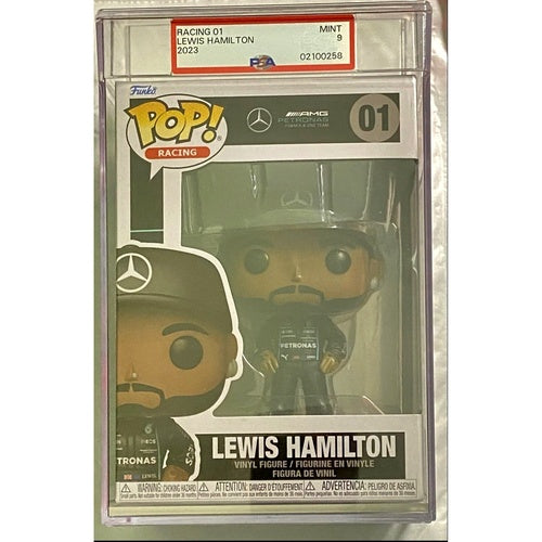 PSA 9 Graded Funko Pop Racing F1  Amg Mercedes Lewis Hamilton #01