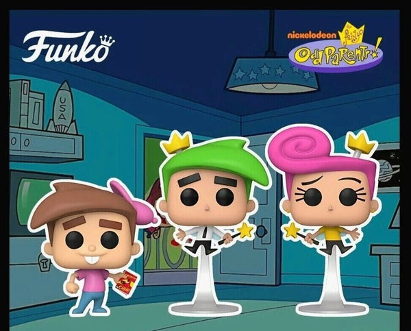 Funko Pop Television :SDCC 2023 The Fairly Odd Parents- Tmmy/Cosmo/Wanda 3 PACK (limited edition)