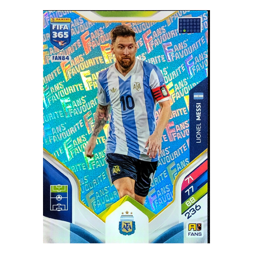 Panini Fifa Fans' Favourite Blue Adrenalyn XL Lionel Messi Argentina FAN84