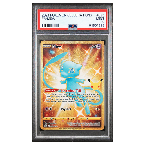 PSA 9 Pokemon 2021 Celebrations FA/Mew 025/025 Holo Gold Secret Rare