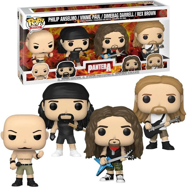 Funko Pop! Rocks: Pantera 4 Pack, Philip Anselmo, Vinnie Paul, Dimebag Darrell, Rex Brown