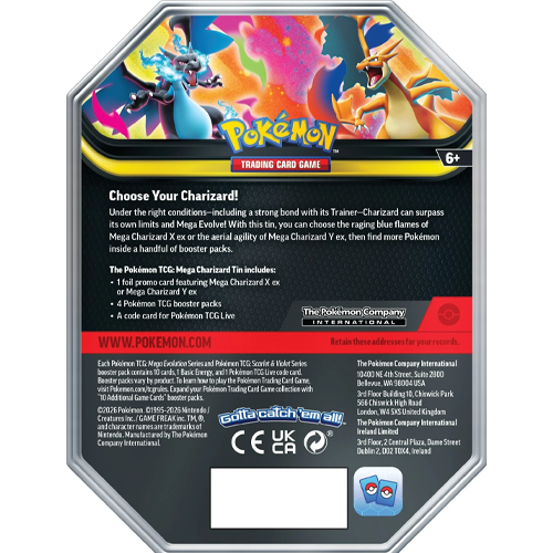 Pokemon Mega Evolution Spring 2026 Mega Charizard ex Tin X Y