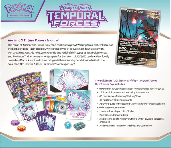 Pokemon - Scarlet & Violet 5 Temporal Forces Walking Wake (Blue) Elite Trainer Box