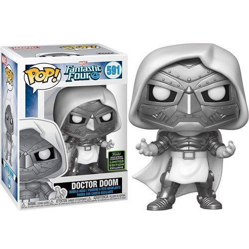 Funko Pop Marvel Fantastic Four: Dr. Doom (White) # 591 (2020 ECCC Shared Exclusive )