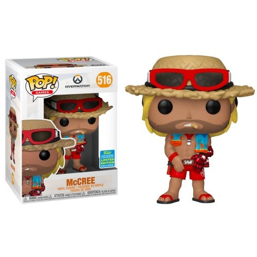 Funko Pop! Games -Overwatch Lifeguard Beach McCree (2019 Shared Sticker Summer Convention Exclusive)