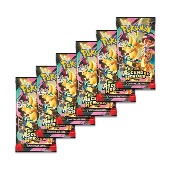 Pokemon Mega Evolution-Ascended Heroes Booster Bundle (6 Packs)