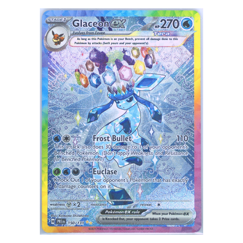 Pokemon Prismatic Evolutions Glaceon EX SIR #150