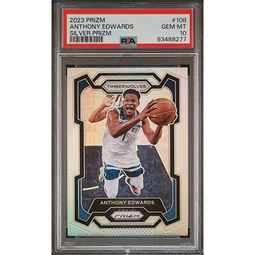 PSA 10 Graded 2023 Panini Silver Prizm  Anthony Edwards #108