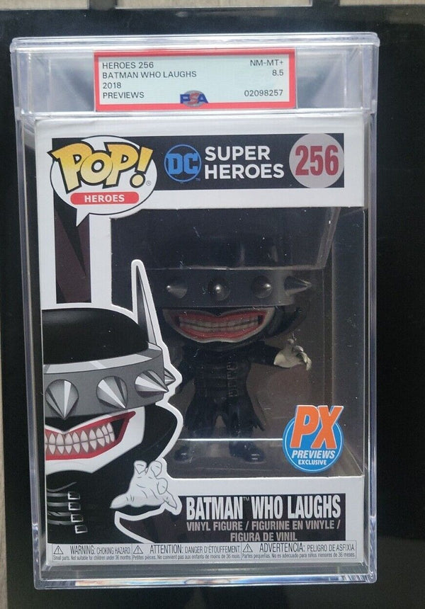 إعلان Funko POP PSA مصنف 8.5: DC Comics Batman Who Laughs #256 PX Previews حصريًا