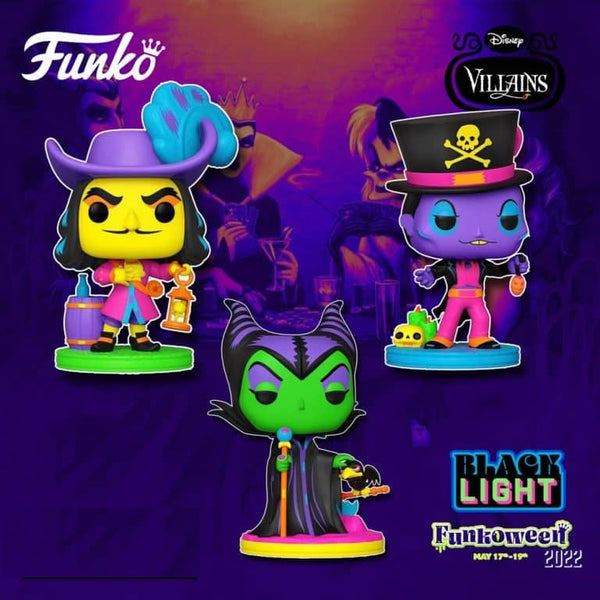 Funkoween 2022: Disney Villains BlackLight Funko Pops