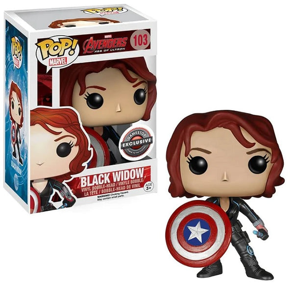 Funko Pop Marvel's Avengers: Age of Ultron-Black Widow with Captain America's Shield (gamestop exclusive)