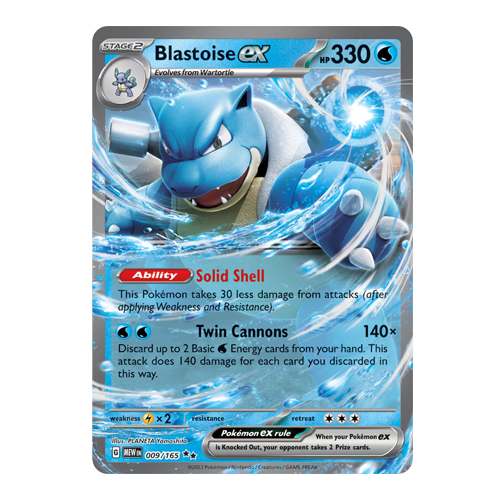 Pokemon SV: Scarlet & Violet 151 (MEW) Blastoise ex #009/165 Double Rare