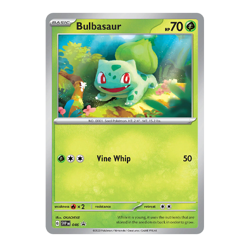 Pokemon Scarlet & Violet 151 Bulbasaur SVP #046 Cosmos Holo Black Star Promo