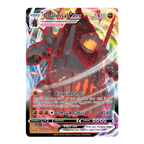 Pokemon Coalossal VMAX 099/185 Swsh04: Vivid Voltage Holo NM