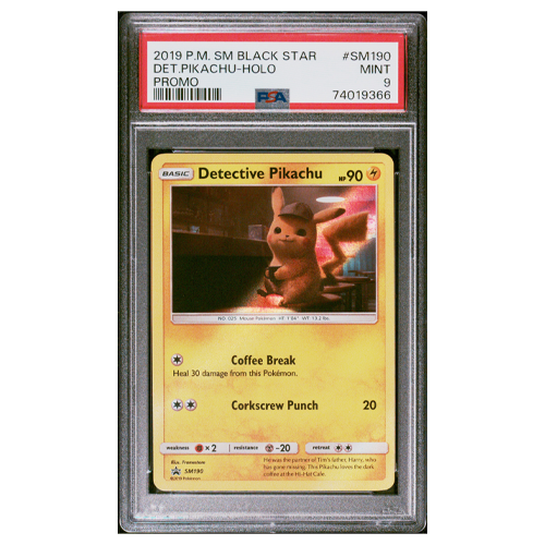 PSA 9 Mint Pokemon Detective Pikachu 2019 Black Star Promo # SM190 Holo