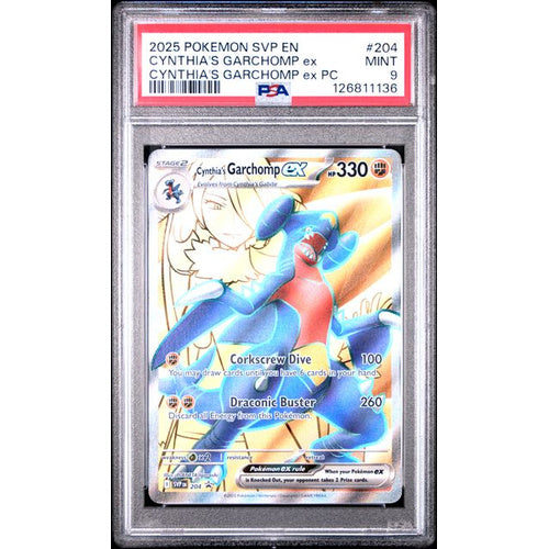PSA 9 MINT 2025 Pokemon Svp En-Sv Black Star Promo #204 Cynthia's Garchomp ex PC
