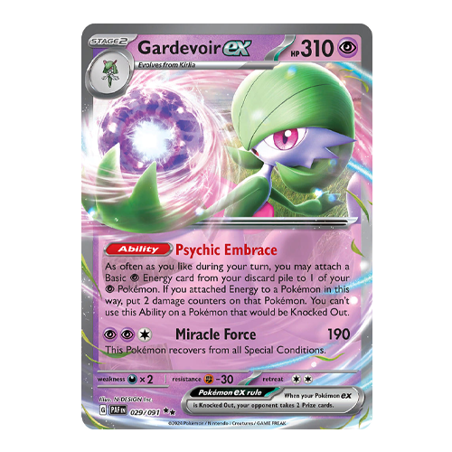 Pokemon Gardevoir ex 029/091 SV: Paldean Fates Double Rare Holo