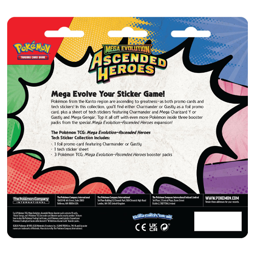 Pokemon Mega Evolution Ascended Heroes Tech Sticker Collection-Gastly