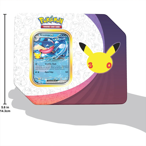 Pre-Order Pokemon 30th Celebration Tin (Greninja Ex) (5 Booster Packs)