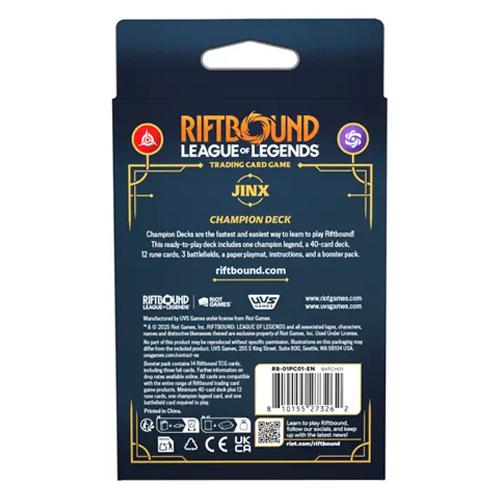 Pre-Order Riftbound: League of Legends TCG Origins Champion Deck: Jinx