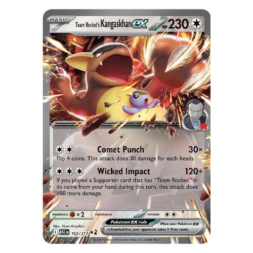 Pokemon Ascended Heroes Team Rocket's Kangaskhan ex #162 (Double Rare)