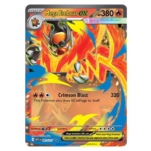 Pokemon Ascended Heroes Mega Emboar ex #31
