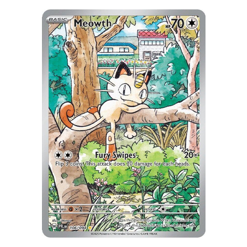 Pokemon Phantasmal Flames Meowth 106/094 Illustration Rare Holo (Near Mint)