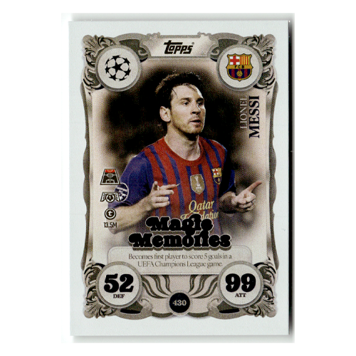 Topps Match Attax Champions League 2025-26 No. 430 Lionel Messi Magic Memories