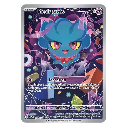 Pokemon Mega Evolution -Ascended Heroes Misdreavus #233 Illustration Rare