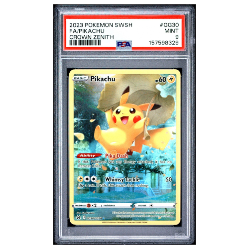 PSA 9 Pokemon Sword & Shield Crown Zenith Pikachu Full Art Galarian Gallery #GG30