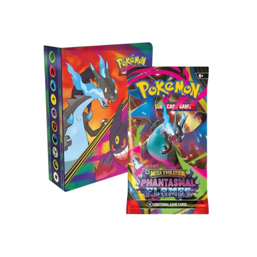Pokemon Tcg Mega Evolution Phantasmal Flames Pack + Mini Portfolio