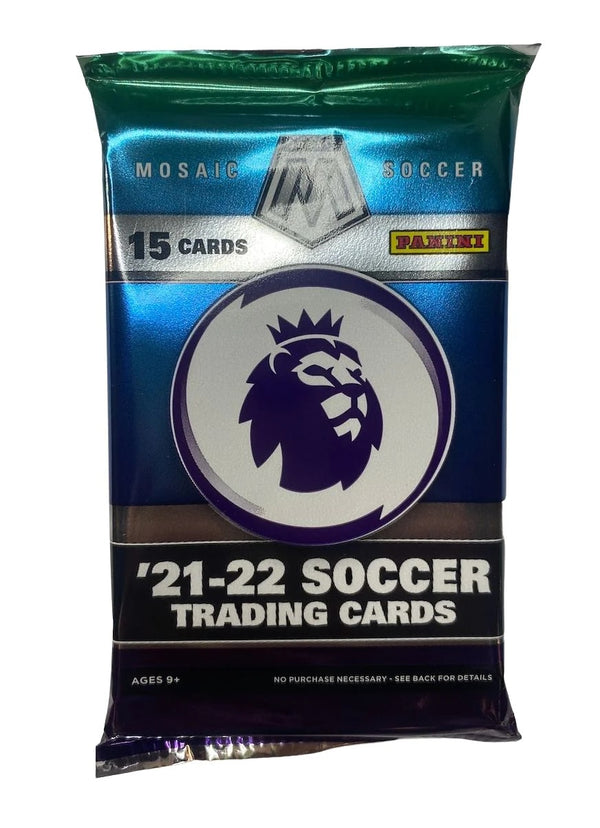 2021-22 Panini Mosaic Premier League Soccer Hobby Box (10 Packs/15 Cards:1 Auto)