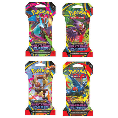 Pokemon Mega Evolution - Phantasmal Flames - Sleeved Booster Pack (10 Cards)