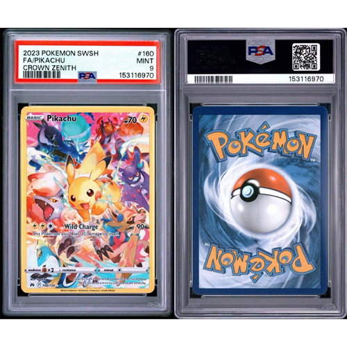 PSA 9 Pokemon Crown Zenith Pikachu Full Art #160/159 EN Secret Rare