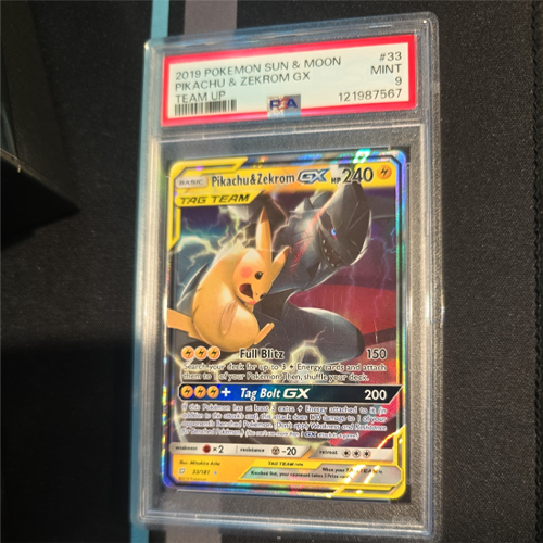 Psa 9 Pokemon Pikachu & Zekrom GX 33/181 Sm-Team Up Holo