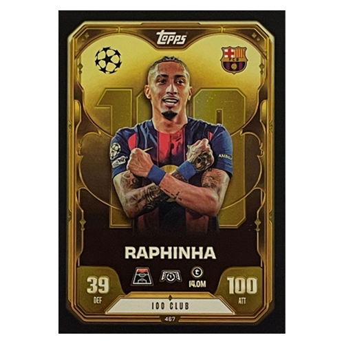 Topps Match Attax 2025 2026 100 CLUB Raphinha FC Barcelona 467