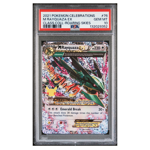 PSA 10 Gem Mint 2021 Pokemon Celebrations Classic Roaring Skies M Rayquaza Ex #76