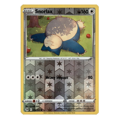 Pokemon TCG Snorlax 206/264 – Rare – Fusion Strike- Reverse Holo