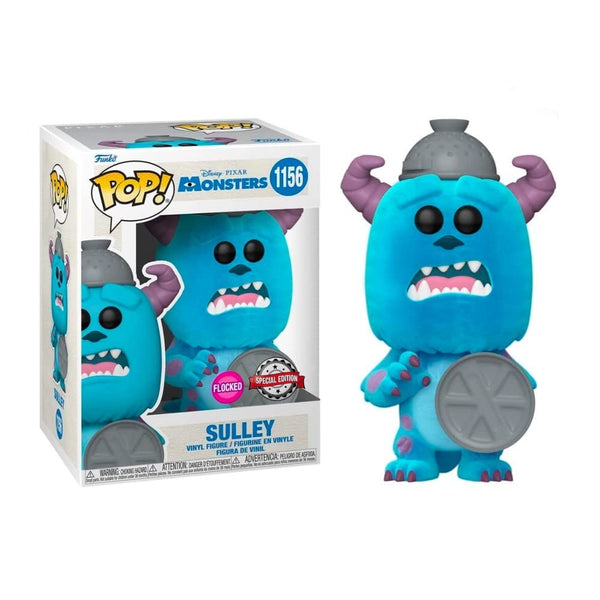 Funko Pop Disney Pixar- Monsters Inc: Sulley with Garbage Can Lid Shield (Flocked)