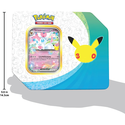 Pre-Order Pokemon 30th Celebration Tin (Sylveon Ex) (5 Booster Packs)