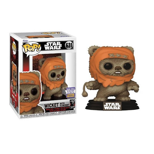 Funko Pop Star Wars Episode VI: Return of the Jedi - Wicket with Slingshot 40th Anniversary   (2023 Summer Convention Exclusive)