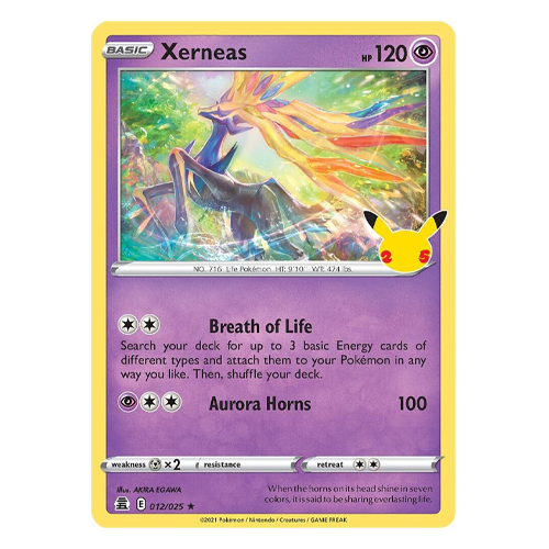 Pokemon Xerneas 012/025 - 25th Anniversary Celebrations - Holo Rare