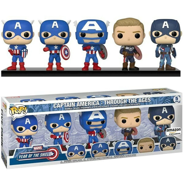 Funko Pop Marvel: Year of The Shield - Captain America Through The Ages 5 Pack, Amazon Exclusive